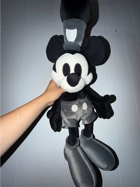 Disney Vintage Milestone Black & Gray Retro Mickey Mouse Plush